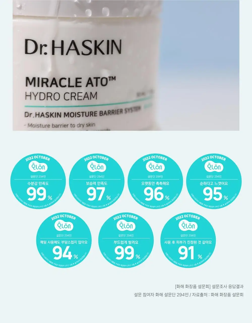 [수분진정/민감성] 닥터하스킨 미라클아토 하이드로 크림 50ml 상세페이지 9